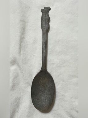 Vintage Metal Serving Spoon - Black